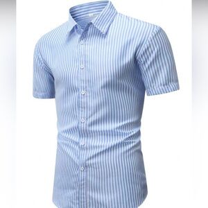 New Men's Blue Striped Shirt size M